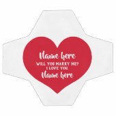 赤いハート案 サッカーボール (フラット)