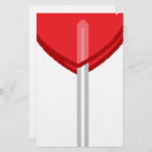赤いハート棒つきキャンデー 便箋 (正面/裏面)