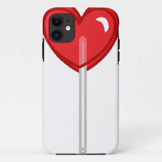 赤いハート棒つきキャンデー Case-Mate iPhoneケース (裏面)