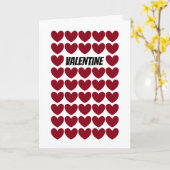 赤いハート模様、バレンタインデー カード (黄色い花)