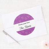 赤いハート模様 ラウンドシール (封筒)