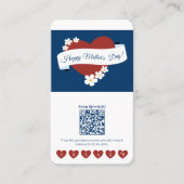 赤いハート母の日バナーポートレート形式 ロイヤリティカード (正面)