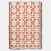 赤いハート母の日プリント スローブランケット (正面縦)