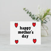 赤いハート母日 箔シーズンポストカード (立ち正面)