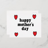 赤いハート母日 箔シーズンポストカード (正面/裏面)