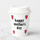 赤いハート母日 紙コップ (正面)