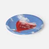 赤いハート気球70周年記念 ペーパープレート (アングル)