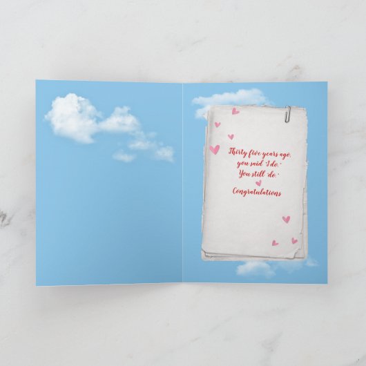 赤いハート気球 カード (内部)