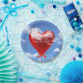 赤いハート気球 ペーパープレート (パーティー)