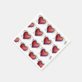 赤いハート水カラーハート結婚ズナプキン スタンダードカクテルナプキン (角)