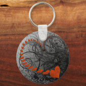 赤いハート渦 キーホルダー (正面)