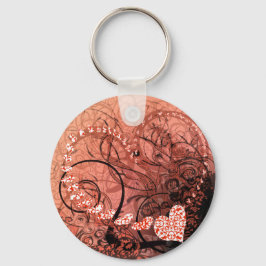 赤いハート渦 キーホルダー