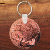 赤いハート渦 キーホルダー (正面)