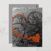 赤いハート渦 ポストカード (正面/裏面)