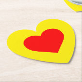赤いハート熱黄 ペーパーコースター (アングル)