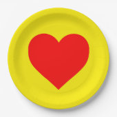 赤いハート熱黄 ペーパープレート (正面)