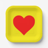 赤いハート熱黄 ペーパープレート (正面)