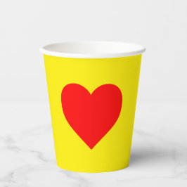 赤いハート熱黄 紙コップ