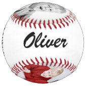 赤いハート父モダンパパ2 Photo Collage ソフトボール (裏面)