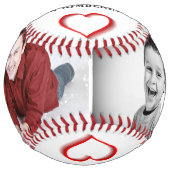 赤いハート父モダンパパ2 Photo Collage ソフトボール (正面)