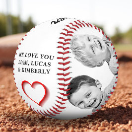 赤いハート父モダンパパ2 Photo Collage ソフトボール