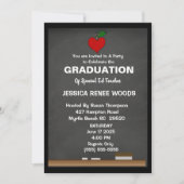 赤いハート特殊Ed先生卒業招待状 招待状 (正面)