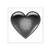 赤いハート状ゴム印 ラバースタンプ (インプリント)