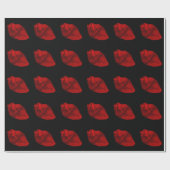 赤いハート白熱［赤熱］光を放つヴァンパイアゴシックラッピング紙 ラッピングペーパー (フラット)