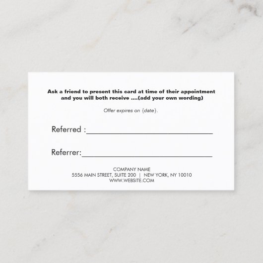 赤いハート白黒のストライプサロン紹介 紹介カード (裏面)