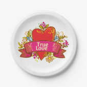 赤いハート真愛 ペーパープレート (正面)