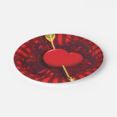 赤いハート矢印 ペーパープレート (アングル)