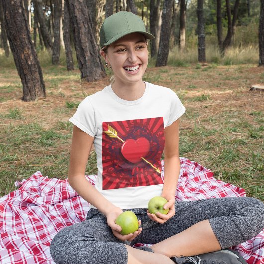 赤いハート矢印 Tシャツ