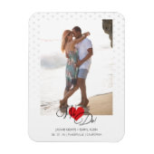 赤いハート私たちは引用文水玉模様写真結婚の マグネット (縦)