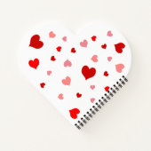 赤いハート紙吹雪テキエロムチョ3Dレター ノートブック (裏面)