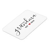 赤いハート素晴らしおばあちゃん設立年 マグネット (左側)