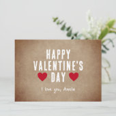 赤いハート素朴ハッピーバレンタインデーボーイフレンド シーズンカード (スタンド正面)