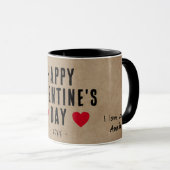 赤いハート素朴ハッピーバレンタインデーボーイフレンド マグカップ (正面右)