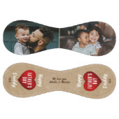 赤いハート素朴ハッピーパパの日パパ2写真 ソフトボール (パネル)