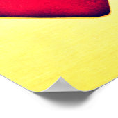 赤いハート素朴バレンタインデーの愛 ポスター (角)