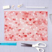 赤いハート組織のギフト包装 薄葉紙 (クラフト)