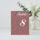 赤いハート結婚の名刺の番号はがき ポストカード (スタンド正面)