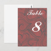 赤いハート結婚の名刺の番号はがき ポストカード (正面/裏面)