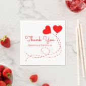 赤いハート結婚の感謝バルーンブライダルシャワー スタンダードカクテルナプキン (インサイチュ)