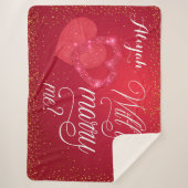 赤いハート結婚の提案 シェルパブランケット (正面)