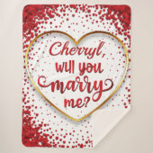 赤いハート結婚の申し込みが来たら結婚してくれ シェルパブランケット (正面)