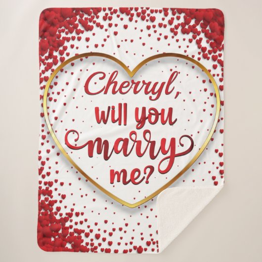 赤いハート結婚の申し込みが来たら結婚してくれ シェルパブランケット (正面)