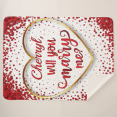 赤いハート結婚の申し込みが来たら結婚してくれ シェルパブランケット (正面(横))