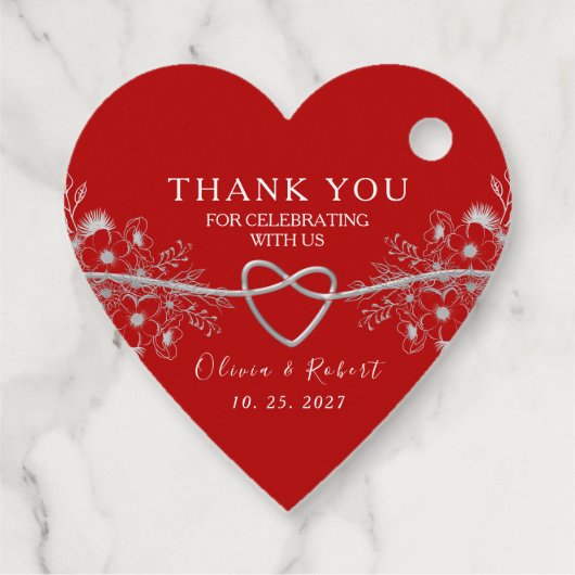 赤いハート結婚の フェイバータグ (裏面)