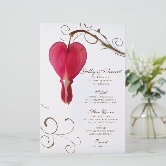 赤いハート結婚フローラのメニュー (スタンド正面)