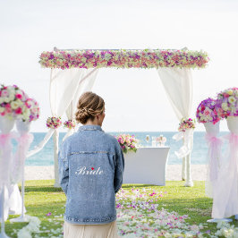 赤いハート結婚ブライドブライダルバチェロレッテ デニムジャケット